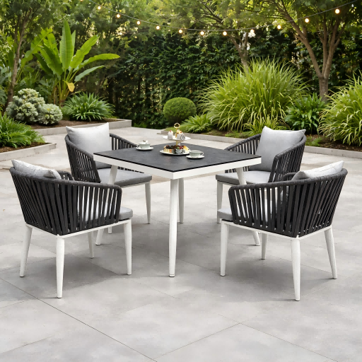 New Modern Outdoor Dining Table and Chairs Set for Patio and Garden