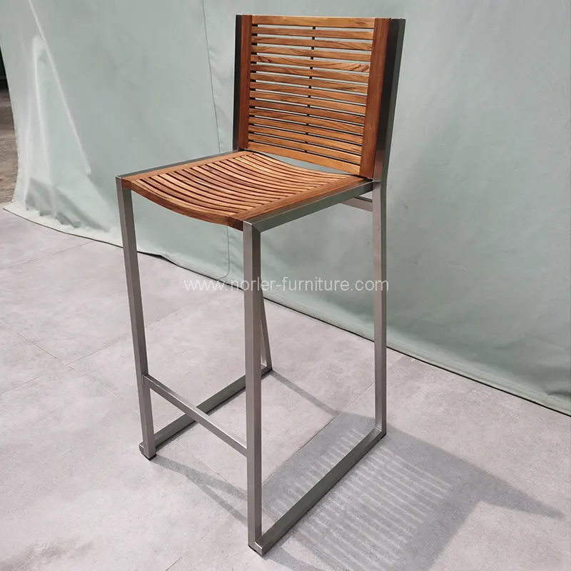 Cur Elige tibi modernum Outdoor Stainless Steel Teak Frame Bar Cathedra pro Patio Cur Elige tibi modernum Outdoor Stainless Steel Teak Frame Bar Cathedra pro Patio