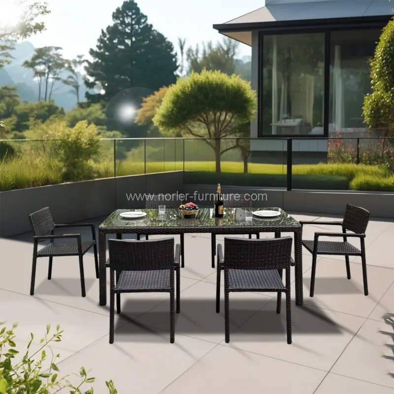 Dura velit aluminium frame pe rattan triclinium