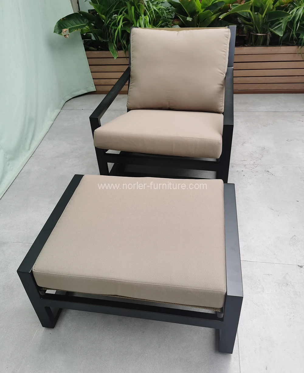 Aluminum Single Chair Sofa Footrest Combination