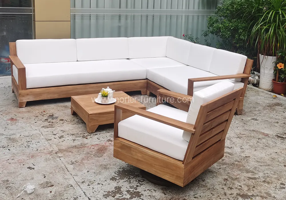 Outdoor Teak Wood Frame Sofa Rock Chair
