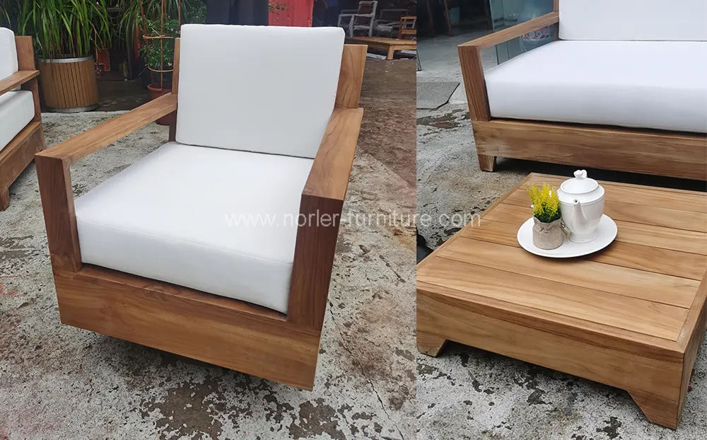Outdoor Teak Wood Frame Sofa Rock Chair