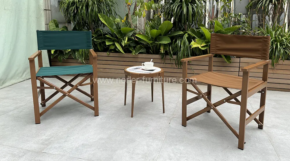 Waterproof Outdoor Aluminum Wood Grain Balcony Set