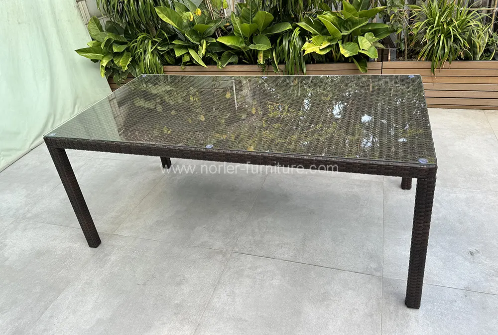 Durable Outdoor Aluminum Frame PE Rattan Dining Set