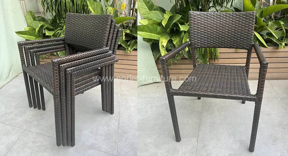 Durable Outdoor Aluminum Frame PE Rattan Dining Set