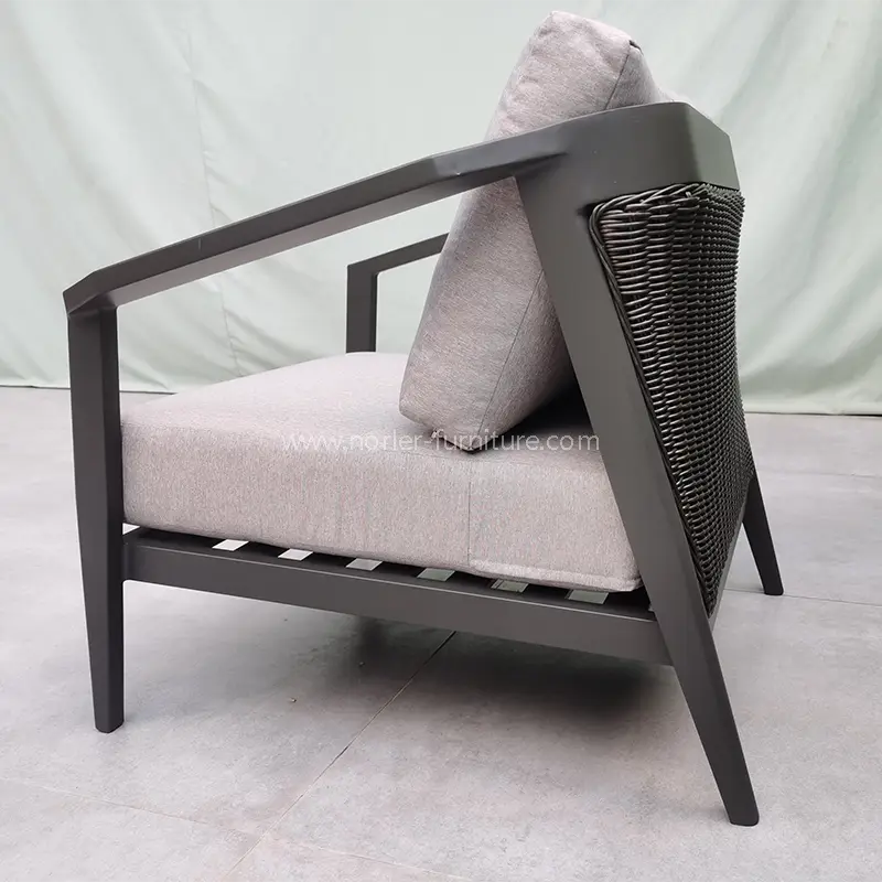 Outdoor Minimalist Handmade PE Rattan Aluminum Frame Sofa