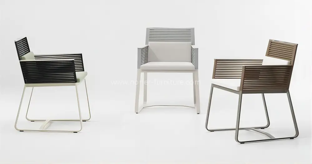 Outdoor Modern Leisure Design Aluminum Frame Woven Belt Balcony Set