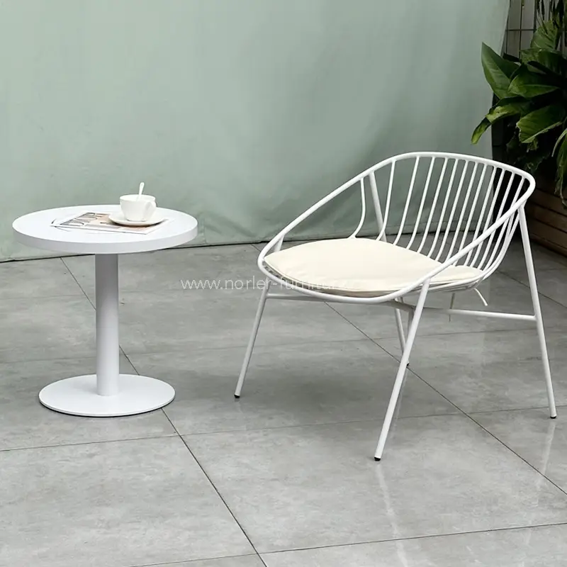 Modern Outdoor White Aluminum Frame Balcony Garden Set
