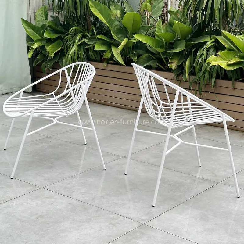 Modern Outdoor White Aluminum Frame Balcony Garden Set