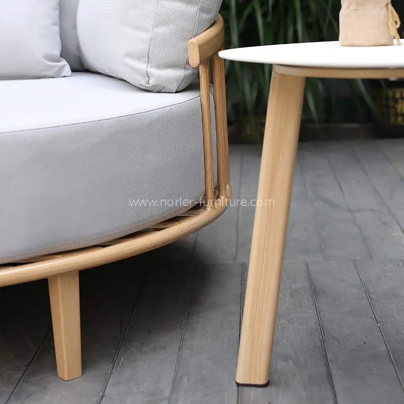 Outdoor Aluminum Frame Patio Balcony Round Bed Furniture