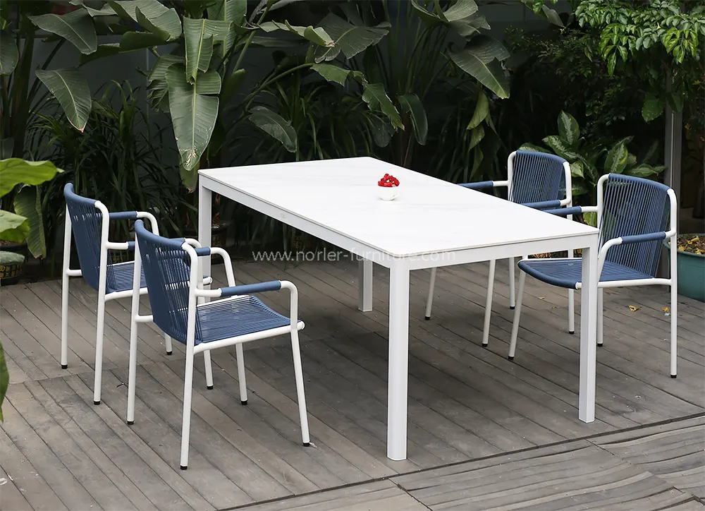 Aluminum Woven Belt Outdoor Table And Chair