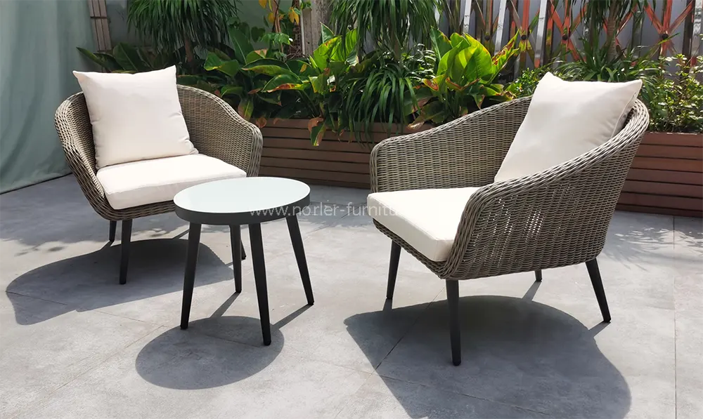 Leisure Outdoor Aluminum Frame PE Rattan Balcony Set