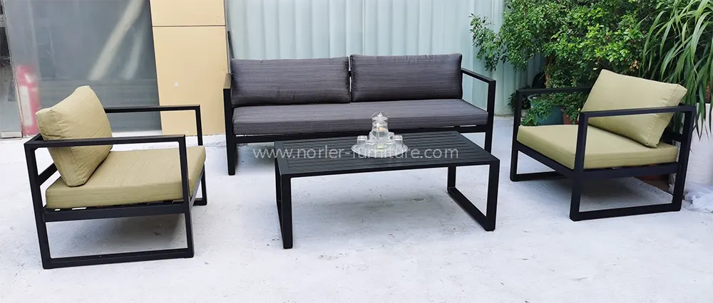 Outdoor Aluminum Powder Frame Thick Cushion Sofa