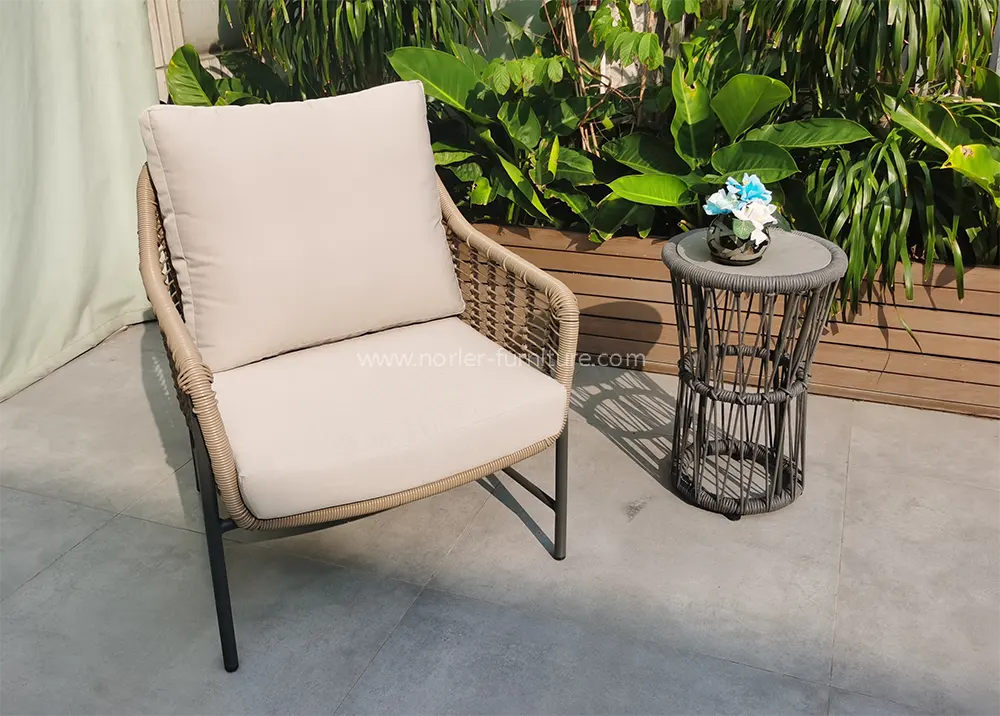 Outdoor PE Rattan Garden Balcony Table And Chair
