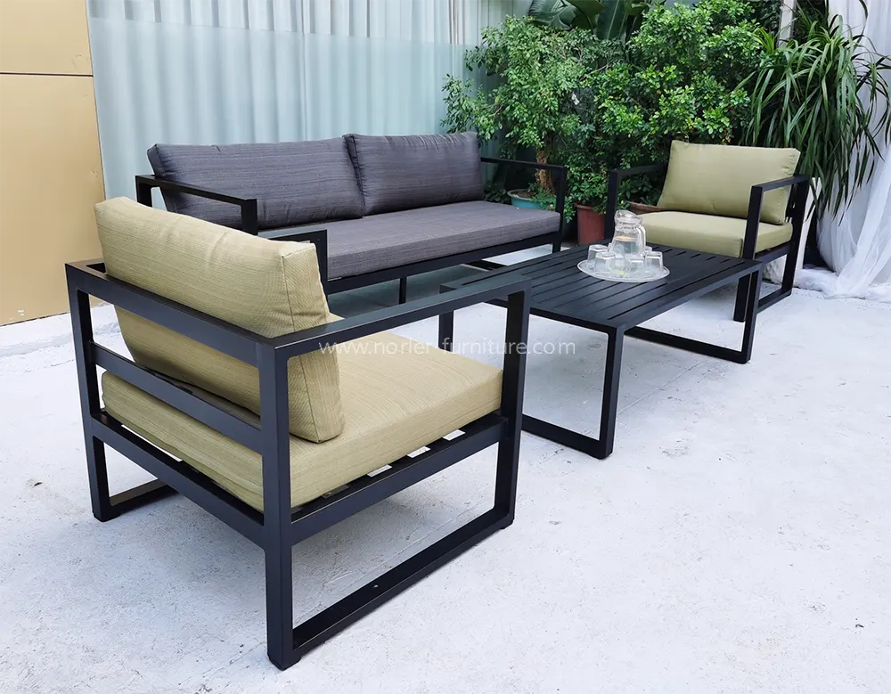 Outdoor Aluminum Powder Frame Thick Cushion Sofa