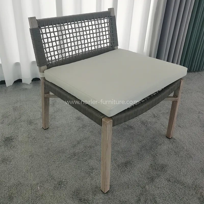Aluminum Alloy Wood Grain Woven Belt Outdoor Chair