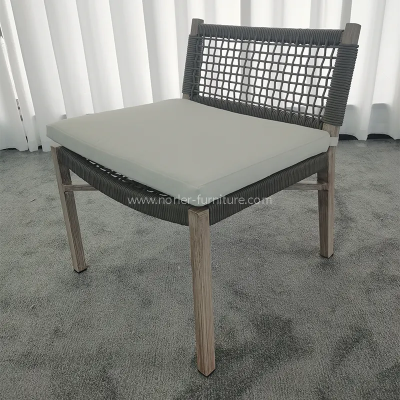 Aluminum Alloy Wood Grain Woven Belt Outdoor Chair