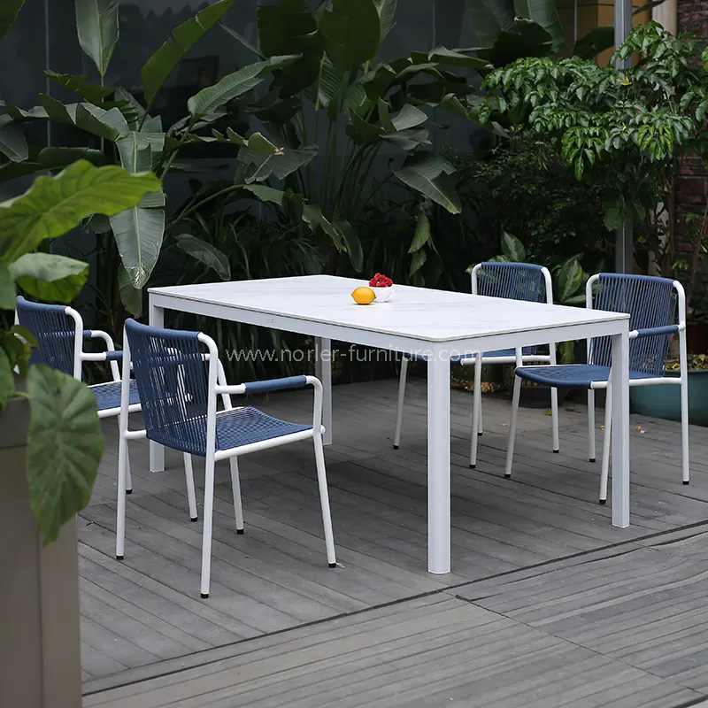 Aluminum Woven Belt Outdoor Table And Chair