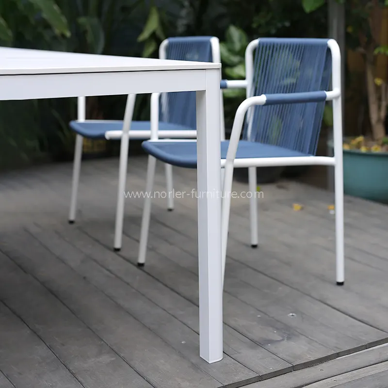 Aluminum Woven Belt Outdoor Table And Chair