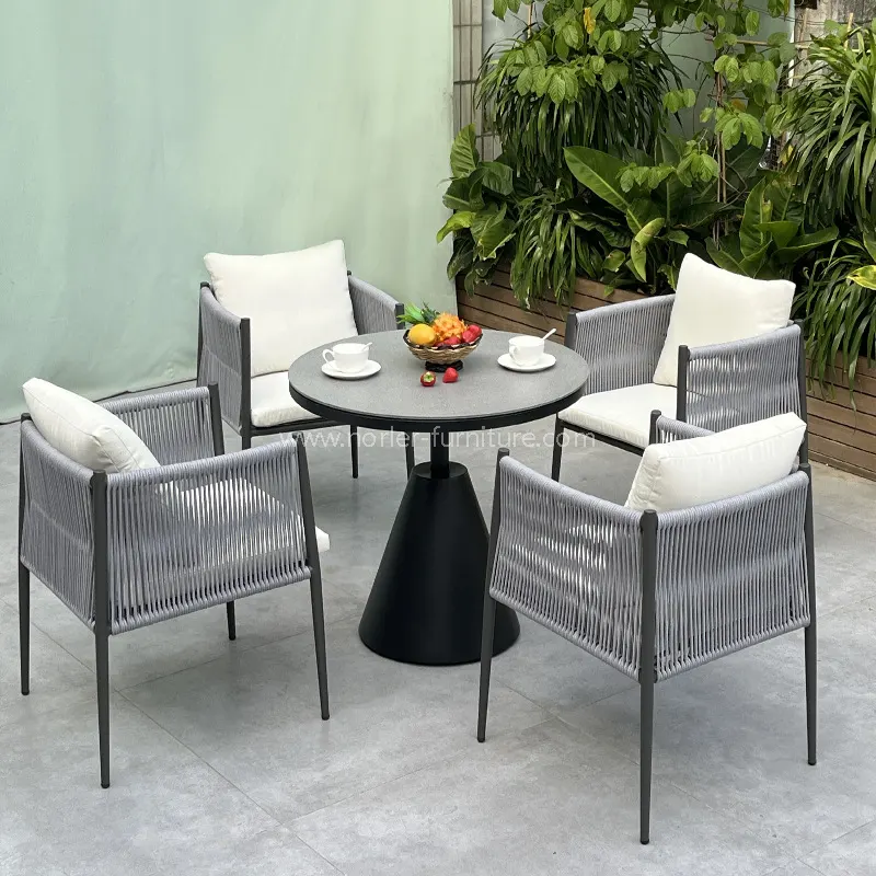 Modern Outdoor Aluminum Stainless Frame Balcony Set