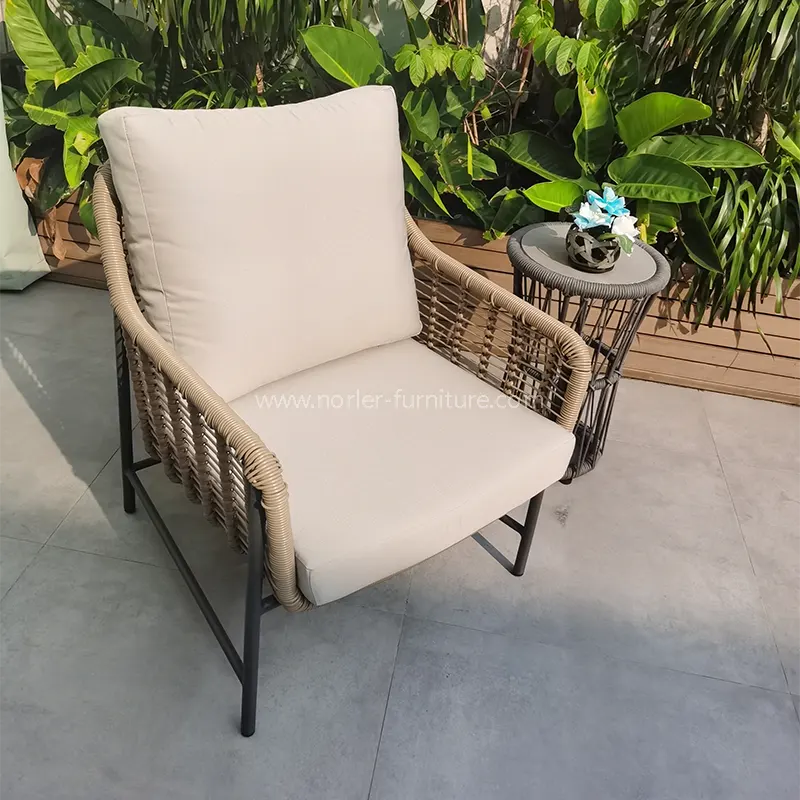 Outdoor PE Rattan Garden Balcony Table And Chair