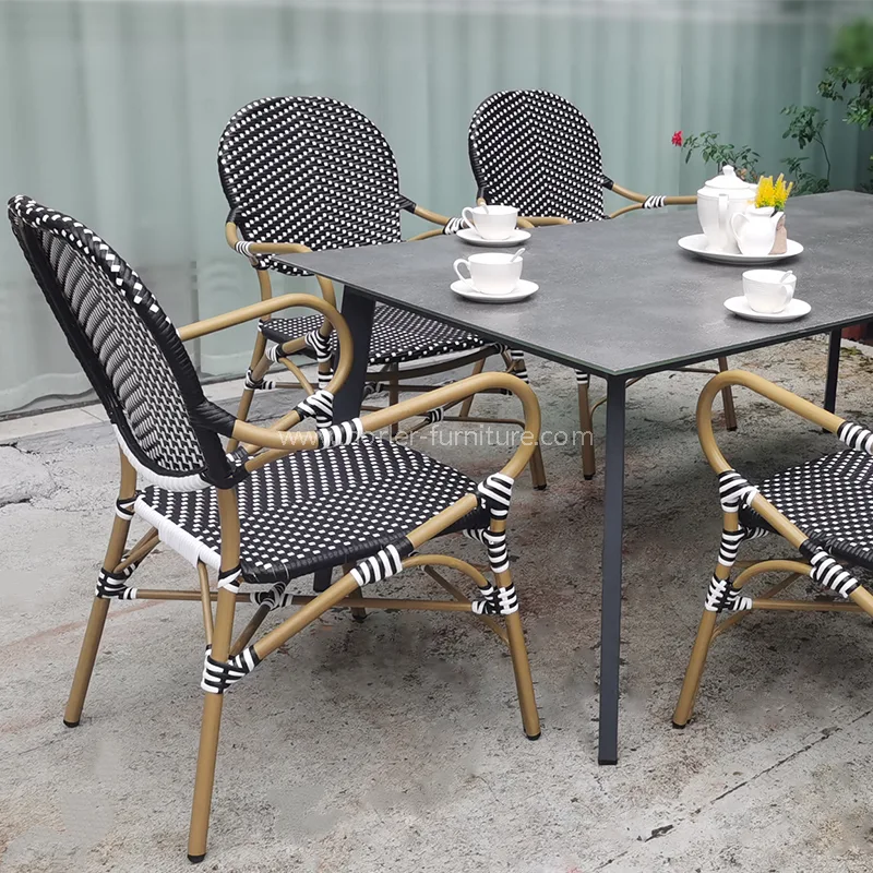 Moderni Waterproof Dura Aluminium PE rattan Tricula set