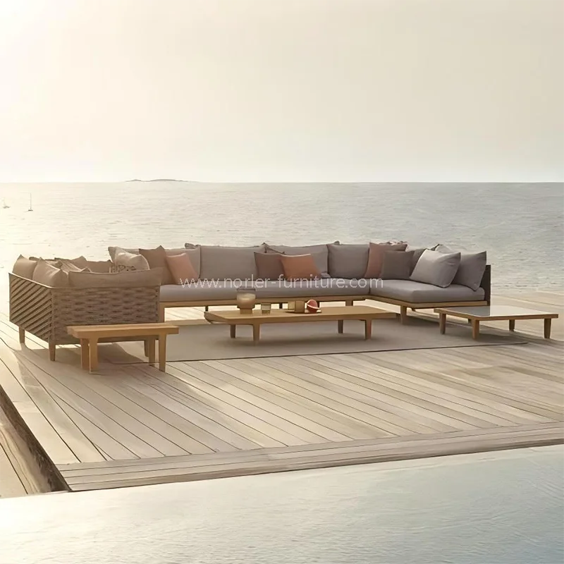 Moderni outdoor teak lignum frame funem Textum lecta