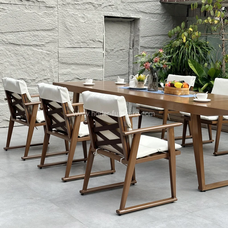 Nullam aluminium frame funem triclinium mensam et chairs