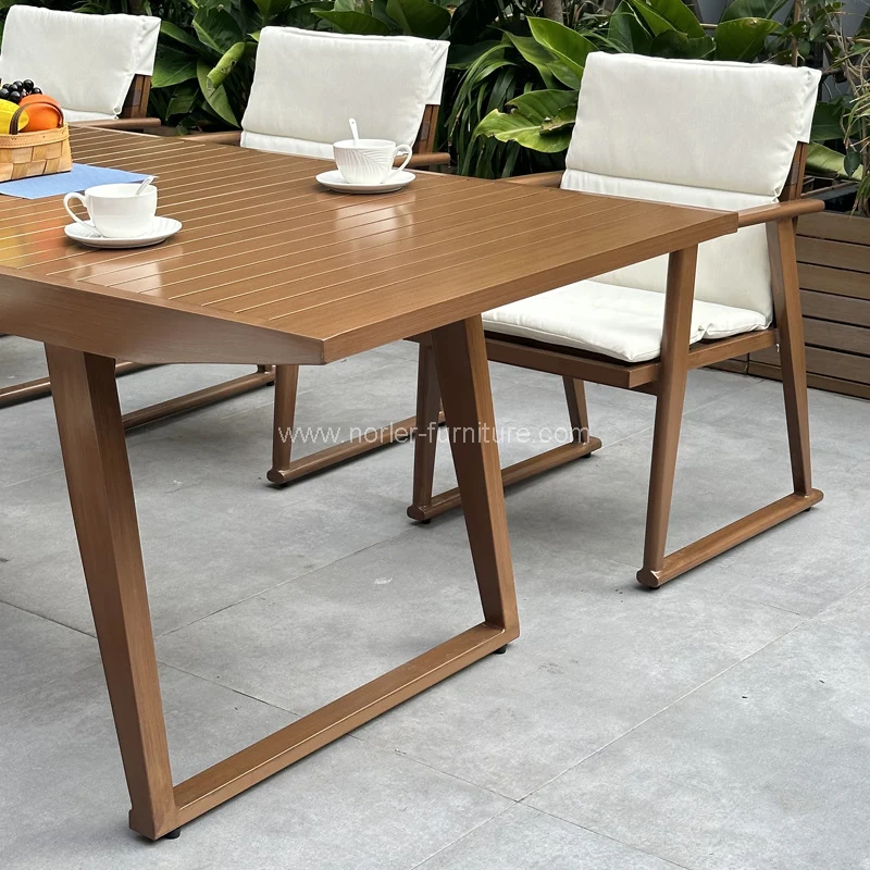 Nullam aluminium frame funem triclinium mensam et chairs