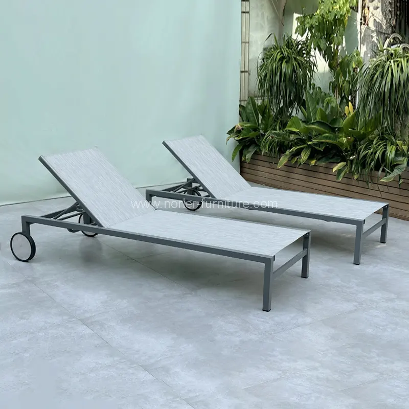 Outdoor aluminium frame cum rotarum sol Lounger