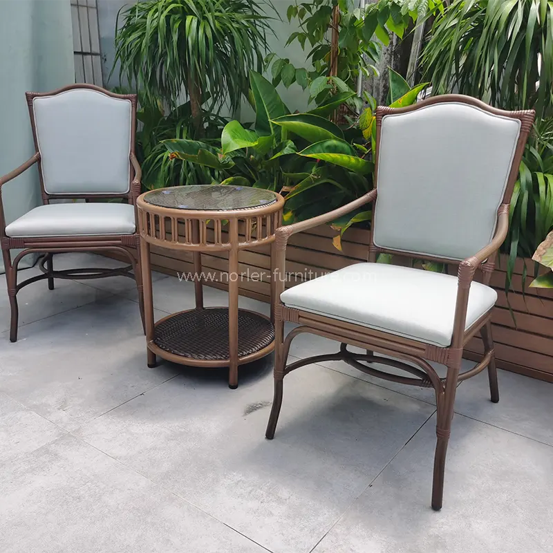 Outdoor Aluminium Wood Grano Pe Rattan SOLARIUM Set
