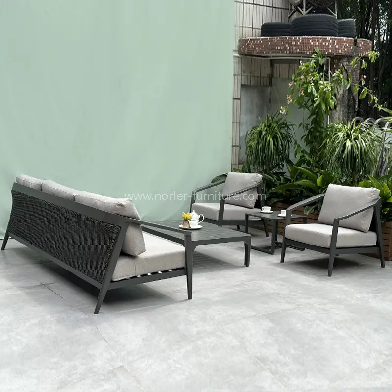 Outdoor Minimalist Handmade Pe rattan Aluminium Frame Stibadium