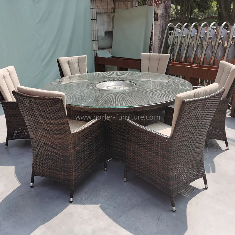 Outdoor modern Aluminium Frame Pe rattan Tricula set