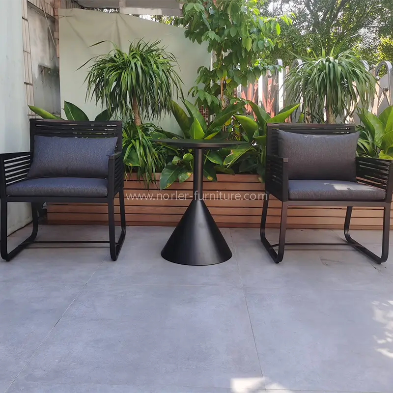 Outdoor modern otium Design Aluminium Frame Texta pelliciam Balcony Set