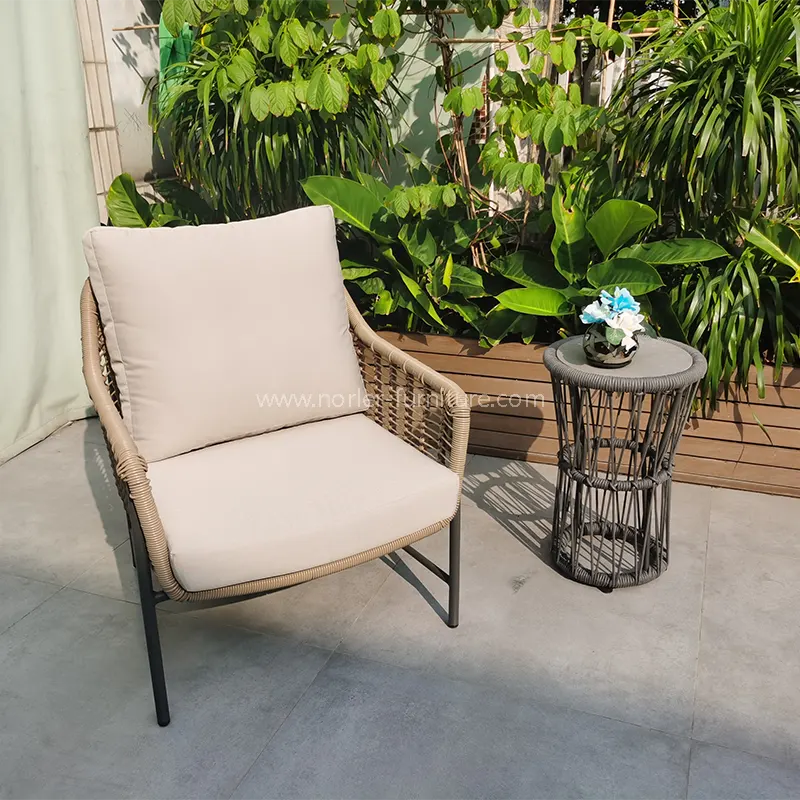 Outdoor PE rattan hortus SOLARIUM mensam et sellam