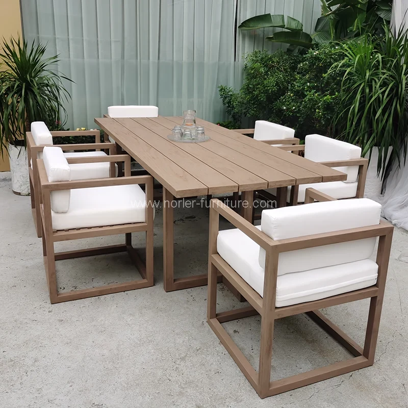 Outdoor teak lignum occidere popina triclinium